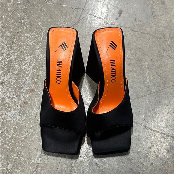 The Attico Black Devon Satin Mules Women's size 35 - Picture 1 of 3
